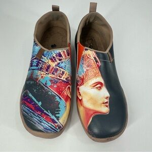 UIN Slip On Loafers Shoes Nefertiti Toledo Women 9.5 Microfiber Leather Flexible